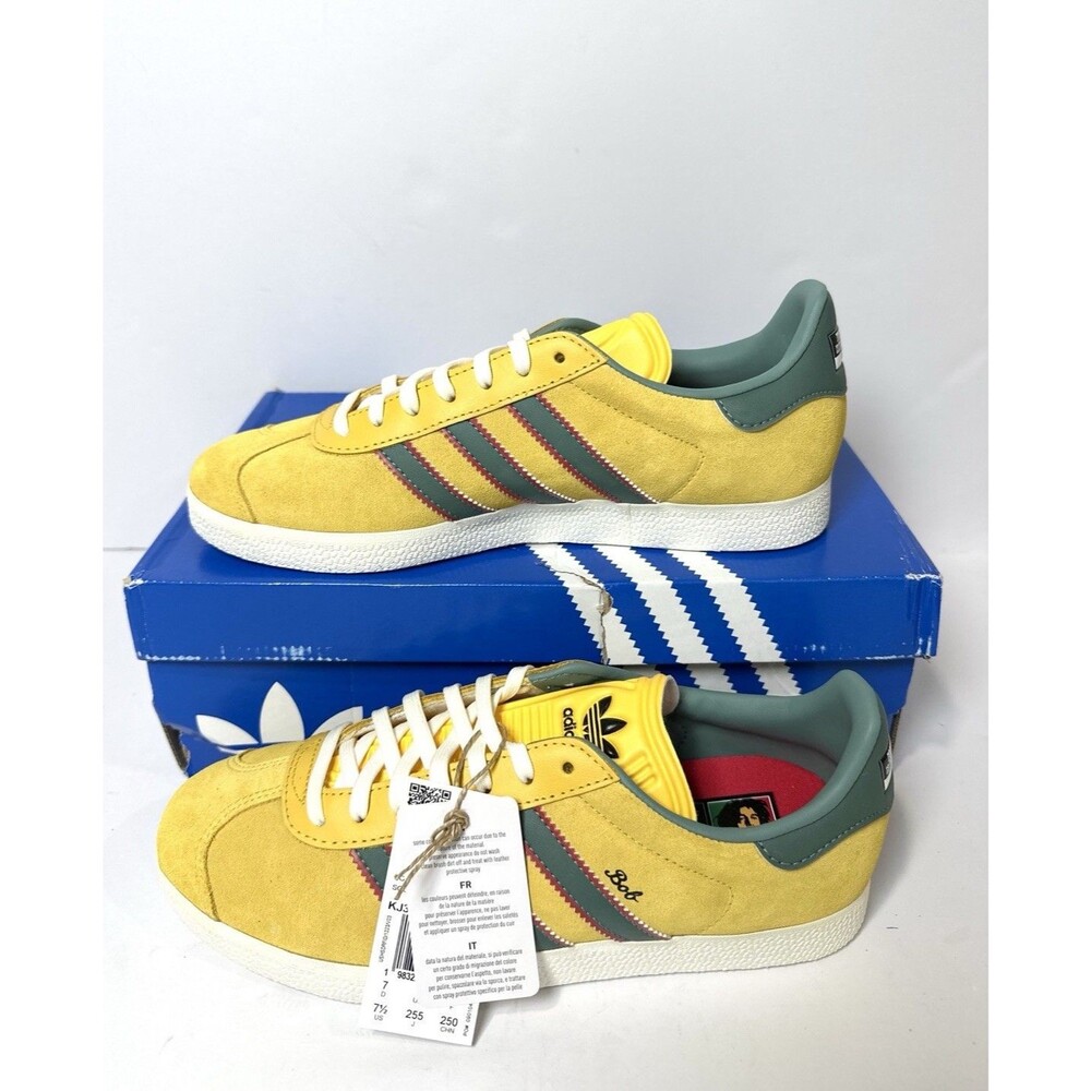 Adidas Originals Gazelle Jamaica x Bob Marley (Bold Gold) Men's 7.5 Shoes KJ3532